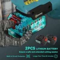 Outsunny Elektryczne Nożyce do Żywopłotu z Akumulatorem, Silnik, Bateria, Niebieskie(m-5)