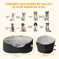 PawHut Siège auto pour chien avec ceinture de sécurité et fixation siège de voiture pour chien rembourré 77 x 43 x 28 cm noir(m-3)