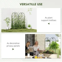 Outsunny Metalowe kratki do wspinaczki 2 szt., odporne na rdzę, czarne(m-6)