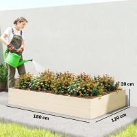 Outsunny Wooden Raised Bed for Garden, 620L Extra Large Raised Garden Bed with Open Bottom, Outdoor Elevated Planter Box(m-3)