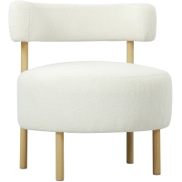 HOMCOM Canapé 1 place en tissu bouclette, fauteuil de salon rembourré avec dossier incurvé, assise large, 67x67x71cm, crème