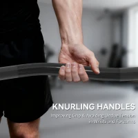 SPORTNOW 4ft Olympic EZ Curl Bar, Barbell Bar for 2" Weight Plates with Non-Slip Hand Grip 120cm(m-6)