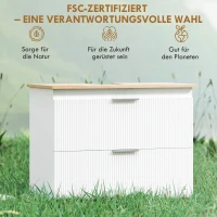 HOMCOM Mobile sottolavabo da bagno con 2 grandi cassetti, 80 cm, Bianco(m-4)