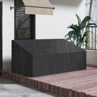 Outsunny Housse de canapé exterieur imperméable 3 places, housse de banc de jardin 600D tissu oxford, 218 x 111 x 63/101 cm, noir(m-10)