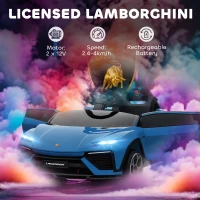 AIYAPLAY Elektryczne Auto 12V z Pilotem 2,4 GHz, 2 Silniki, Klakson, LED, Muzyka, 101,5 x 49 x 43 cm, Niebieskie(m-4)