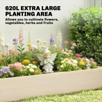 Outsunny Wooden Raised Bed for Garden, 620L Extra Large Raised Garden Bed with Open Bottom, Outdoor Elevated Planter Box(m-4)
