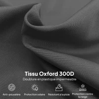 Outsunny Housse de protection imperméable pour parasol déporté avec fermeture éclair et cordon de serrage tissu Oxford noir(m-5)