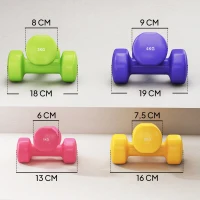 HOMCOM Ensemble d'haltères hexagonaux total 20 kg lot de 8 haltères courts de gym avec revêtement en polyuréthane multicolore(m-3)