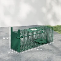 Outsunny Cage attrape animaux nuisibles 1 entrée dim. 60 x 18 x 20 cm vert foncé(m-3)