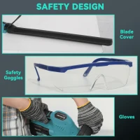 Outsunny Elektryczne Nożyce do Żywopłotu z Akumulatorem, Silnik, Bateria, Niebieskie(m-7)