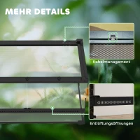 PawHut Reptile Glass Terrarium, Reptile Vivarium with Front Ventilation, Escape-Proof Knob Lock, Glass Enclosure for Lizards, Horned Frogs, Snakes, 50 x 30 x 25 cm, Black(m-8)