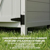 Outsunny Abri de jardin armoire de jardin 3 étagères 2 portes toit en tôle galvanisé étanche bois massif 75 x 40 x 90 cm gris(m-6)