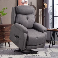 HOMCOM Fauteuil releveur électrique massant et chauffé, fauteuil inclinable, ports USB, repose-pied, 86x94x105cm, gris(m-10)