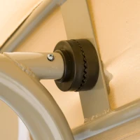 Outsunny Balancelle de Jardin 3 Places Grand Confort Toit Inclinaison réglable épais Coussins Amovibles Acier marron clair(m-9)