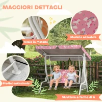 AIYAPLAY Dondolo per Bambini Altalena da Giardino 2 Posti 112x75x120 cm Rosa(m-6)