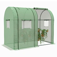 Outsunny Invernadero Resistente con 4 Ventanas 2 Puertas con Cremallera Anti-UV para Cultivo de Plantas 185x94x150 cm Verde(m-10)