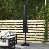 Outsunny Housse de Protection imperméable pour Parasol Droit avec Fermeture éclair et Cordon de Serrage Noir(m-10)