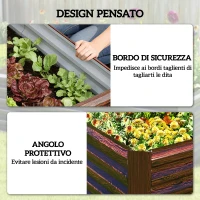 Outsunny Letto per Orto Rialzato con Fondo Aperto e Bordi Arrotondati, 180x90x57.5 cm, Marrone Scuro(m-7)