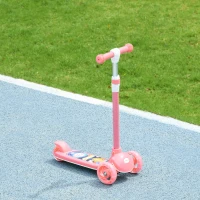 AIYAPLAY Trottinette enfant 3 Roues Lumineuses LED Hauteur Guidon réglable frein à Friction arrière de 2 à 6 ans Rose(m-10)