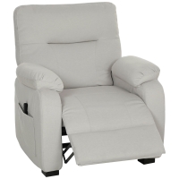 HOMCOM Fauteuil relax électrique fauteuil inclinable port USB repose-pieds poches latérales télécommande 96x90x103cm crème