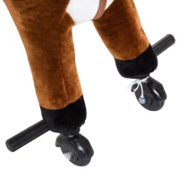 HOMCOM Caballito Infantil +2 Años Caballo con Ruedas Sonidos de Relincho Palos Pedales 55x23x60 cm Marrón(m-10)