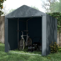 Outsunny Abri de jardin tente de stockage portable abri de vélo garage pour extérieur avec cadre en acier galvanisé grande porte(m-10)