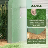 Outsunny Invernadero Resistente con 4 Ventanas 2 Puertas con Cremallera Anti-UV para Cultivo de Plantas 185x94x150 cm Verde(m-5)