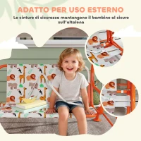 AIYAPLAY Dondolo per Bambini Altalena da Giardino 2 Posti 112x75x120cm Arancione(m-7)
