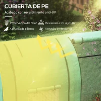 Outsunny Invernadero Resistente con 4 Ventanas 2 Puertas con Cremallera Anti-UV para Cultivo de Plantas 185x94x150 cm Verde(m-6)