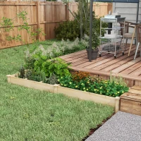 Outsunny Jardinière en bois pour extérieur avec séparateurs sans fond - bois de sapin pré-huilé bois naturel(m-10)