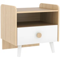 AIYAPLAY Table de chevet enfant table de nuit enfant avec tiroir et niche, petite table d'appoint en bois pour chambre d'enfant(m-12)