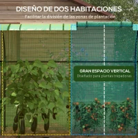 Outsunny Invernadero Resistente con 4 Ventanas 2 Puertas con Cremallera Anti-UV para Cultivo de Plantas 185x94x150 cm Verde(m-4)