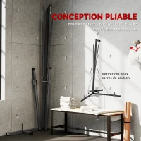 SPORTNOW Support de sac de frappe sur pieds pliable réglable en hauteur avec base lestée charge max. 60 Kg acier noir(m-4)