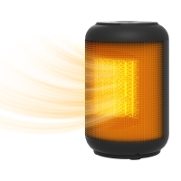 HOMCOM Chauffage d'appoint céramique PTC, radiateur électrique soufflant 1500 W, thermostat réglable, 14 x 14 x 21,5 cm, noir