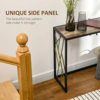 HOMCOM Konsola, Stół do Przedpokoju, Design Industrialny, Stabilna Metalowa Rama, 120 x 35 x 75 cm(m-6)