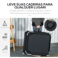 Outsunny Espreguiçadeira de Jardim Exterior Dobrável com Encosto Ajustável em 5 Posições Suporta Até 120 kg para Terraço 187x55x24 cm Preto(m-6)