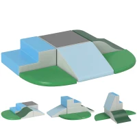 HOMCOM 6 Piece Soft Play Equipment for Kids Climb and Crawl, Multicoloured(m-10)