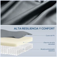 HOMCOM Sillón de Masaje Giratorio Sillón Relax Reclinable con 8 Puntos de Masaje Función de Calefacción 82x99x103 cm Gris(m-6)