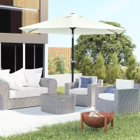 Outsunny Parasol de jardin parasol droit parasol hexagonal inclinable Ø 2,3 x 2,16 m métal polyester haute densité 180 g/m² crème(m-10)