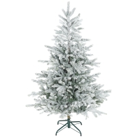 HOMCOM Sapin de Noël artificiel floqué de neige 150 cm, arbre de Noël avec 828 branche, support en métal pliable, vert