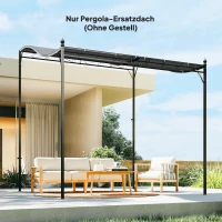 Outsunny Toit de rechange pour pergola Voile d'ombrage pour couverture de terrasse Bâche de rechange pour pavillon 3 x 3 m 298x293 cm Gris foncé(m-5)