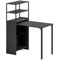 HOMCOM Folding Shelf and Work Table - Black