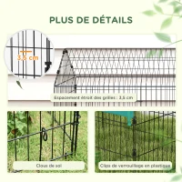 PawHut Parc enclos modulable acier avec bache pour lapins rongeurs petits animaux intérieur extérieur 220L x 85l x 103H cm(m-7)