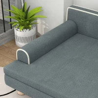 PawHut Canapé pour chien chat design scandinave coussin moelleux amovible pieds bois massif 100 x 62 x 32 cm gris(m-9)