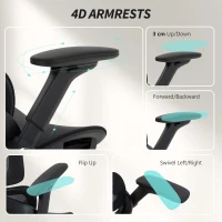 HOMCOM Ergonomic Office Chair, High Back Mesh Desk Chair, Black(m-7)