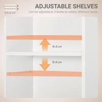 HOMCOM Tall Bathroom Cabinet Storage Cupboard Floor Standing Home Bathroom Furniture w/ 6 Shelves 165H x 34W x 20D cm White(m-5)