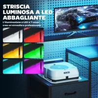 HOMCOM Scrivania Gaming con Spazi Portaoggetti e 2 Supporti per Monitor, in Legno e Acciaio, 165x80x91.5 cm, Nero(m-4)