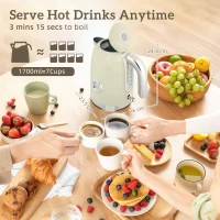 HOMCOM Retro 3000W Kettle and Toaster Set - Grey(m-4)