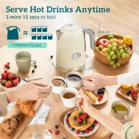 HOMCOM Retro Toaster and Kettle Set - Cream(m-3)