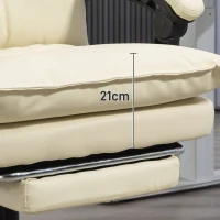 Vinsetto Sedia Ufficio Ergonomica Sedia Scrivania Reclinabile, Poggiapiedi, Beige(m-8)